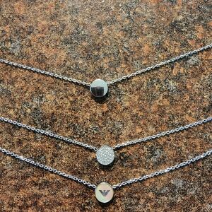 EMPORIO ARMANI brand Silver Tripled Layered Necklace